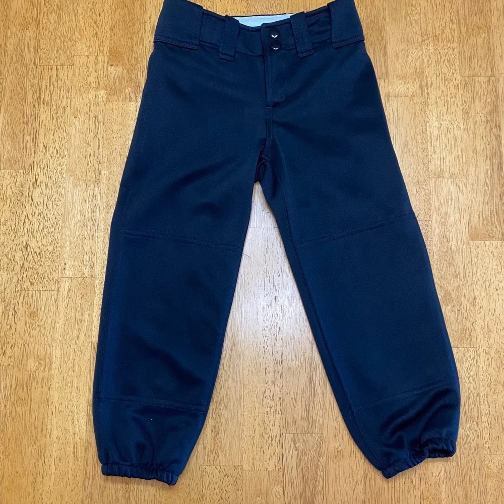 Willit Baseball Pants Kids‎ Size S Black Elastic Hem Padded Knees